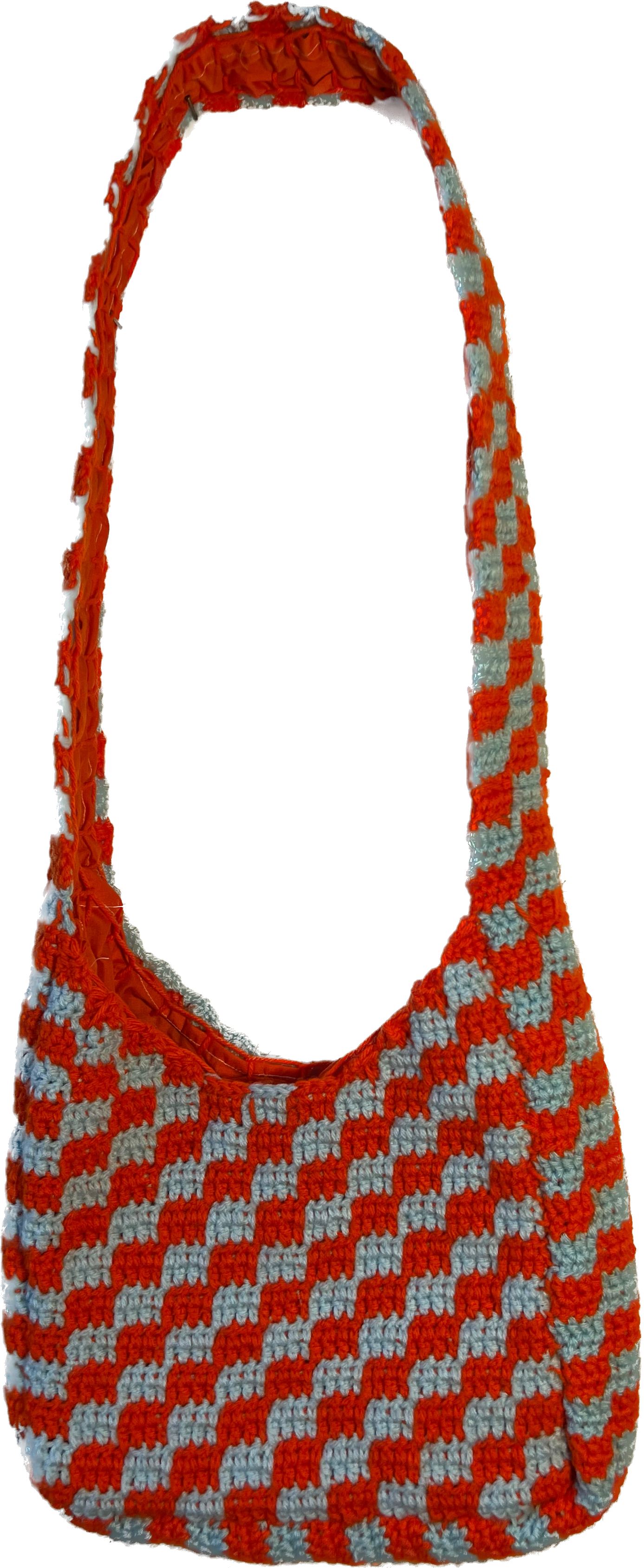 PALE BLUE AND ORANGE TOTE